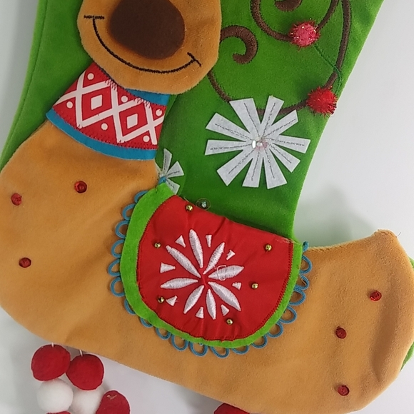 CHRISTMAS REINDEER STOCKING - Picture 4 of 5